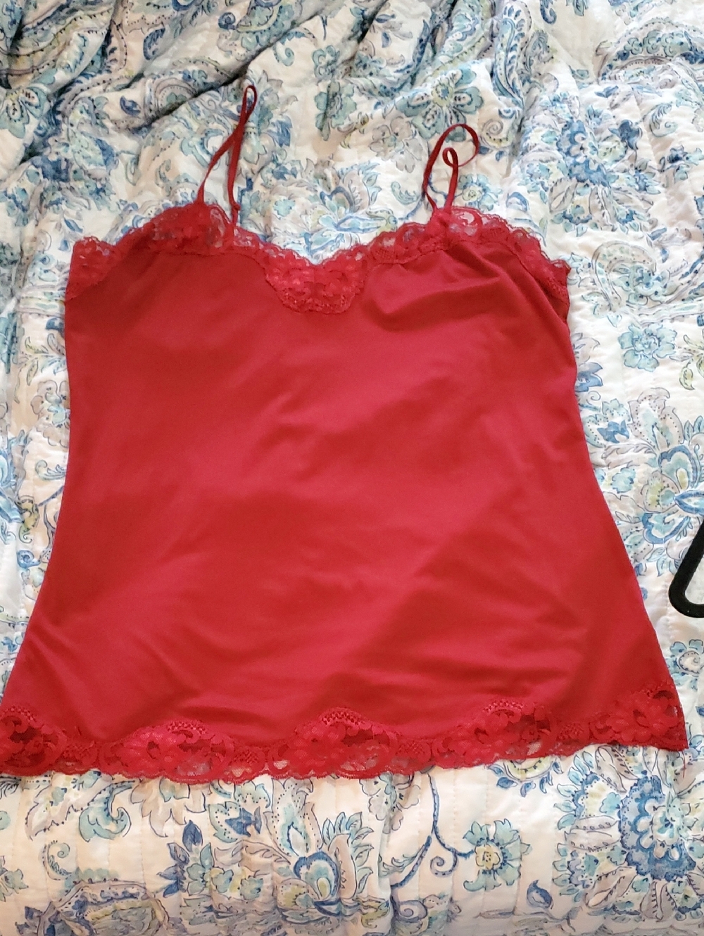 Ricki's Red Satin Lace Trim Camisole